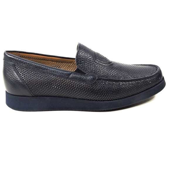 BALDININI ?? MEN\'S BLUE SOFT LEATHER FLAT SUMMER LOAFERS main image 6